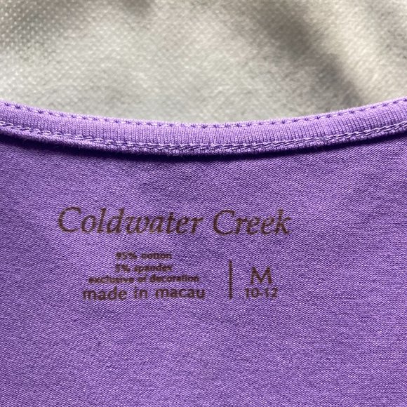 COLDWATER CREEK Camisole Tank Top Purple Lilac Stretch Lace Women Medium 10 12 - Picture 9 of 16
